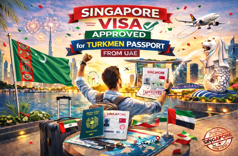 singapore visa for turkmen passport from uae